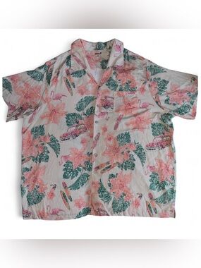 KS Island Men’s Hawaiian Button Up Shirt Lightweight Rayon Beach Sz 5XL Tall NWT